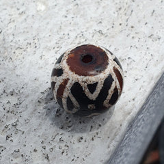 Rare Antique Tibetan Etched Agate Bead Decorated Carnelian Beads ETA-9