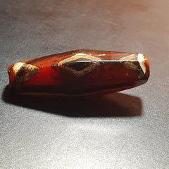 BDET #3 HIMALAYAN Indo Tibetan Central Asian Etched Agate beads Decorated bead