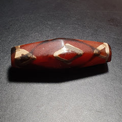 BDET #3 HIMALAYAN Indo Tibetan Central Asian Etched Agate beads Decorated bead