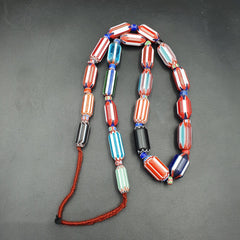 Vintage Venetian Style beads Old Chevrons Beads Necklace