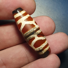 BDET #2 HIMALAYAN Indo Tibetan Central Asian Etched Agate beads Decorated bead