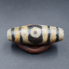 Himalayan Indo Tibetan Old Agate Pure 3 Eyes Dzi Amulet Pendant Bead