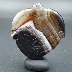 Vintage Himalayan Indo Tibetan Suleimani Carving Agate Amulet Bead #121