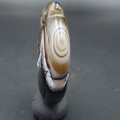 Vintage Himalayan Indo Tibetan Suleimani Carving Agate Amulet Bead #121