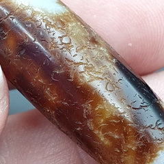 B#9 Antique Tibetan Old Agate Dzi Amulet Bead
