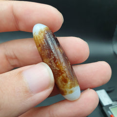 B#9 Antique Tibetan Old Agate Dzi Amulet Bead