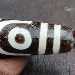 Himalayan Indo Tibetan Pure 6 Eyes Dzi Amulet Pendant Bead