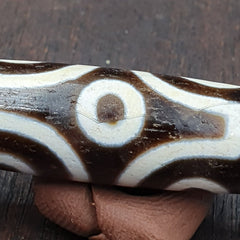 Himalayan Indo Tibetan Pure 6 Eyes Dzi Amulet Pendant Bead