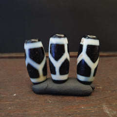 Lot 3 Old Tibetan Himalayan Beads Old Agate Beautiful patern Amulet Pendant DZI