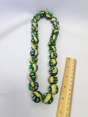 Vintage Trade Beads Very Unique face Glass Beaded Strand Necklace 22mm