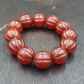 Lot 12 Antique Himalayan Tibetan Carnelian Carved Agate Beads 19-20MM