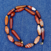 Red Agate rare patterns Himalayan indo Tibetan Agate carnelian Beads Necklace N2