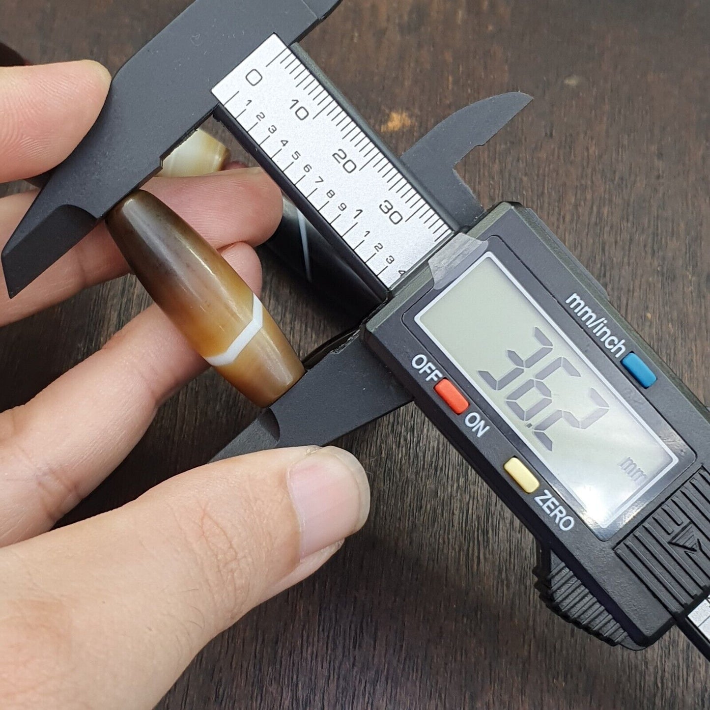 批量 6 古董老也門瑪瑙天然稀有圖案帶狀瑪瑙珠 BR1