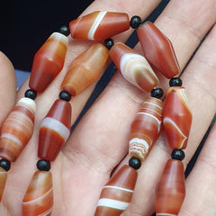 Red Agate rare patterns Himalayan indo Tibetan Agate carnelian Beads Necklace