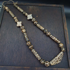 RARE Very Unique Old PUMTEK BEADS Necklace Great Patterns Necklace NC12