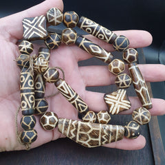RARE Very Unique Old PUMTEK BEADS Necklace Great Patterns Necklace NC12