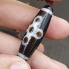 Tibetan Himalayan bead old amulet 5 eyes Agate Vintage pendant Necklace