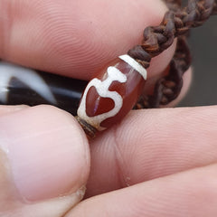 Tibetan Himalayan bead old amulet 5 eyes Agate Vintage pendant Necklace