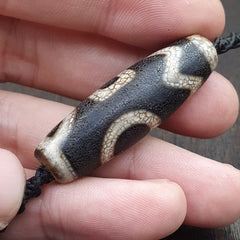 Tibetan dzi bead old amulet Agate rare Pattern Vintage Tibet pendant Necklace