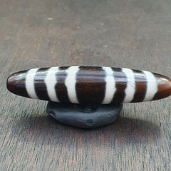 Vintage Himalayan Indo Tibetan rare 6 LINES Patterns Dzi spiritual Amulet Bead
