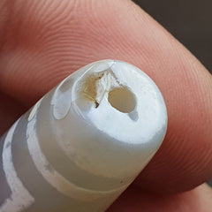 Unique Grey Dendritic Agate Tibetan Agate 3 Eyes Agate stone Dzi Bead Amulet