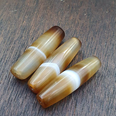 lot 3 Antique Old Yemeni Agate Natural Rare pattern Banded Agate Bead BD-j-19