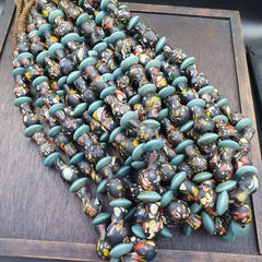 BEAUTIFUL OLD Mosaic Bottle GLASS Vintage ANTIQUE BEADS