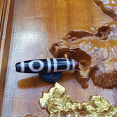 INDO TIBETAN Himalayan 4 Totem Eyes Red Agate bead Amulet Dzi