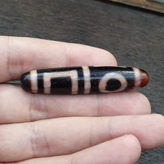 INDO TIBETAN Himalayan 4 Totem Eyes Red Agate bead Amulet Dzi