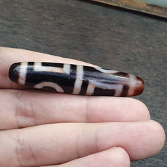 INDO TIBETAN Himalayan 4 Totem Eyes Red Agate bead Amulet Dzi