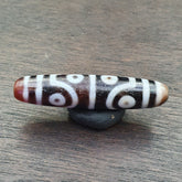 RarE pattern INDO TIBETAN Himalayan 8 Totem Eyes Red Agate bead Amulet Dzi