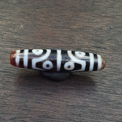 RarE pattern INDO TIBETAN Himalayan 8 Totem Eyes Red Agate bead Amulet Dzi