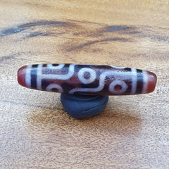 Power Bead INDO TIBETAN Himalayan 9 Totem Eyes Red Agate bead Amulet Dzi