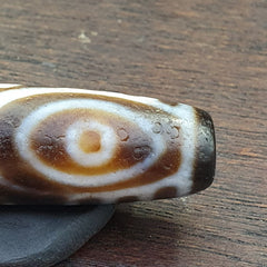 Old Indo Tibetan Agate 6 Eyes in eyes & lines Agate stone Dzi Bead Amulet