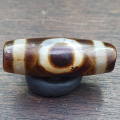 Vintage Old Tibetan 2 Eyes Agate stone Dzi Bead Amulet S-2