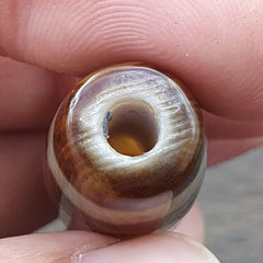 Vintage Old Tibetan 2 Eyes Agate stone Dzi Bead Amulet S-2