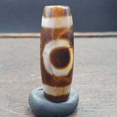 Vintage Old Tibetan 2 Eyes Agate stone Dzi Bead Amulet S-2