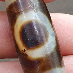 Vintage Old Tibetan 2 Eyes Agate stone Dzi Bead Amulet S-2