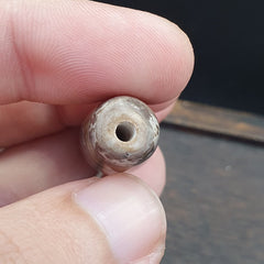 Vintage Old Tibetan 2Circle Eyes Agate stone Dzi Bead Amulet S-1
