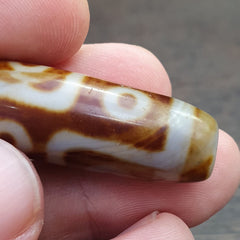 Vintage Old Tibetan 2 Eyes Agate stone Dzi Bead Amulet S-3
