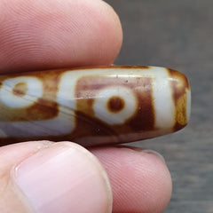 Vintage Old Tibetan 2 Eyes Agate stone Dzi Bead Amulet S-3