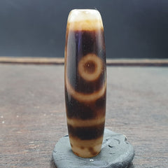 Vintage Old Indo Himalayn Tibetan Agate 2 Eyes Agate stone Dzi Bead Amulet