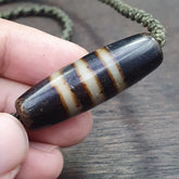 Vintage Old Tibetan 2 Eyes Agate stone Dzi Bead Amulet S-5