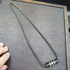 Vintage Old Tibetan 2 Eyes Agate stone Dzi Bead Amulet S-5