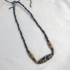 Vintage Antique Indo Tibetan Agate Beads Dzi Necklace