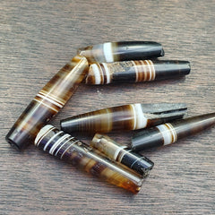 Lot 7 Antique Old Yemeni Agate Natural Rare pattern Banded Agate Bead BD L7