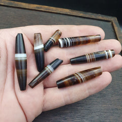 Lot 7 Antique Old Yemeni Agate Natural Rare pattern Banded Agate Bead BD L7