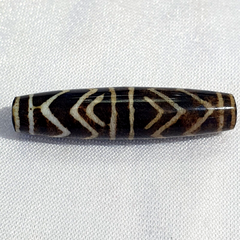 Vintage South Asian Burma Old Pumtek pyu beads petrified Wood Stone bead -L1