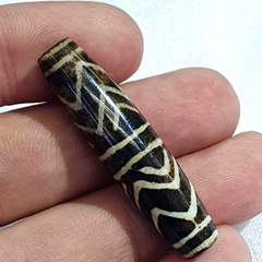 Vintage South Asian Burma Old Pumtek pyu beads petrified Wood Stone bead -L1