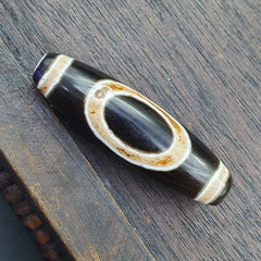 Wonderful Himalayan Tibetan Rare pattern Dzi Bead Amulet Eyes agate bead